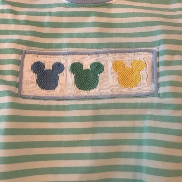 The Smocked Flamingo Mickey Mouse Disney Smocked Bubble - Picture 2 of 3